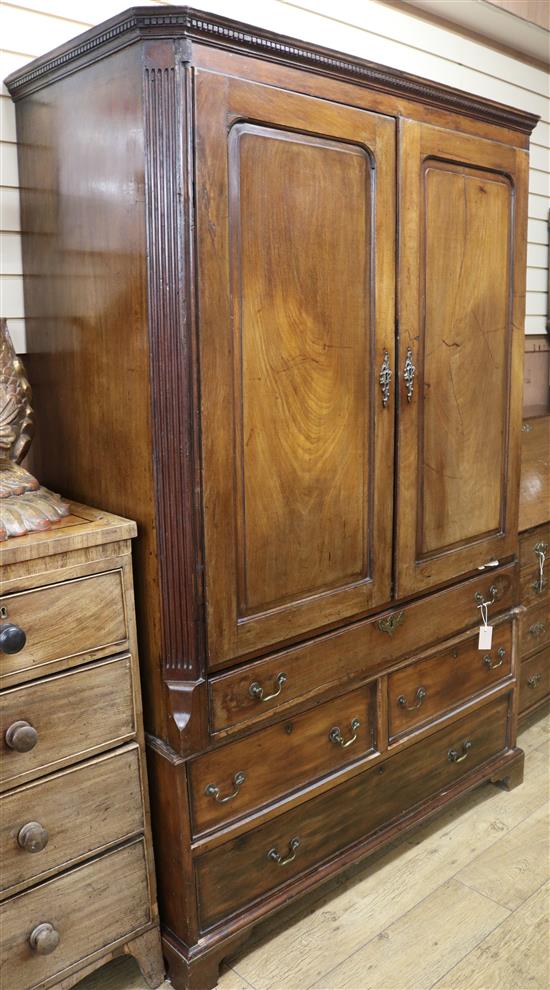 A George III mahogany linen press W.133cm